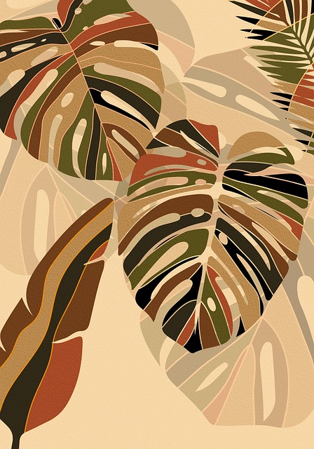 Free monstera floral background plant illustration