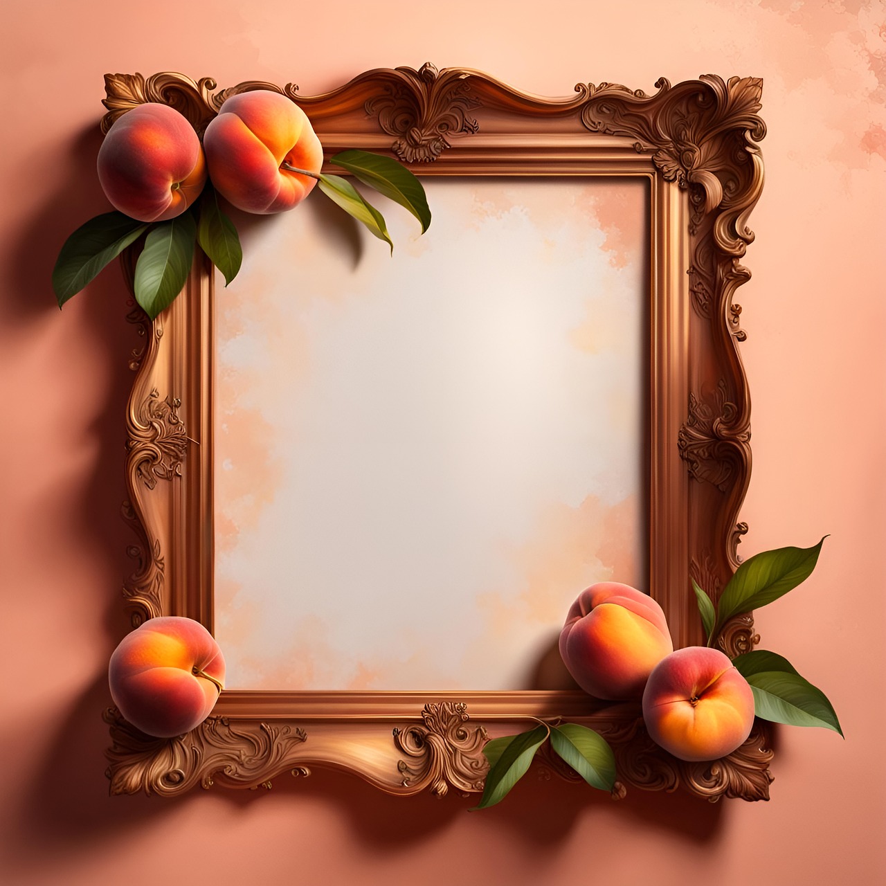 Download Ai Generated, Peaches, Frame. RoyaltyFree Stock Illustration