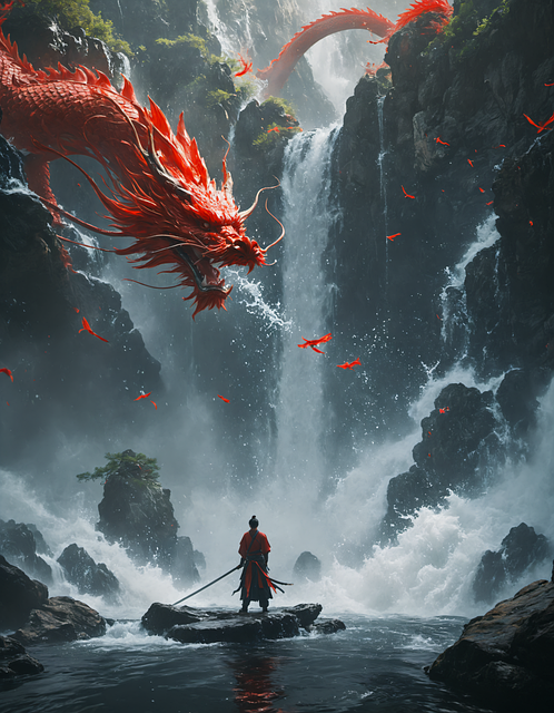 Free ai generated dragon chinese style illustration
