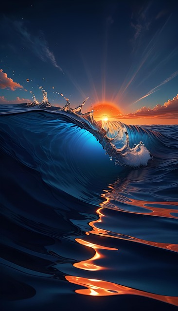 Ai Genereret, Surf, Bølge, Solnedgang