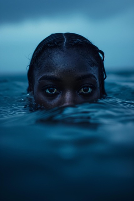 Free ai generated woman ocean illustration