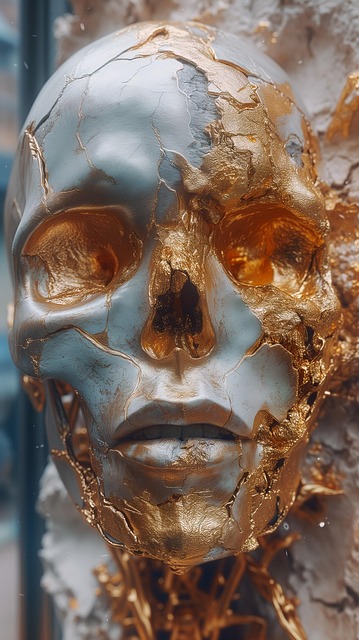 Free ai generated skull cracked illustration