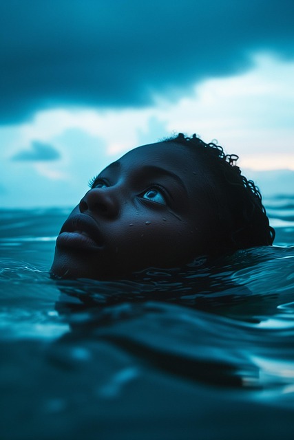 Free ai generated woman ocean illustration