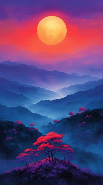 Free ai generated valley night illustration