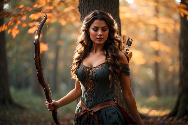 Free ai generated woman archer illustration