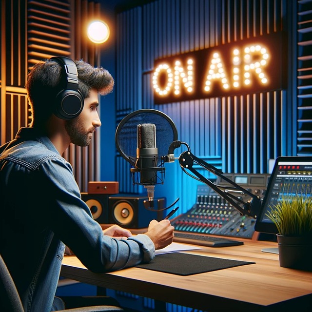 Ai Genereret, Mand, Podcast, Mikrofon