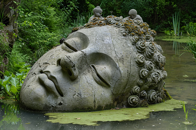 Free ai generated buddha lake illustration