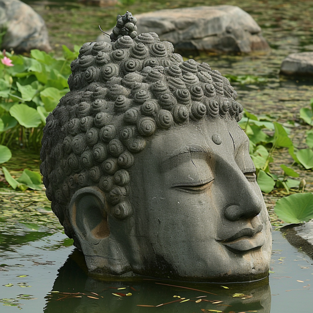 Free ai generated buddha lake illustration
