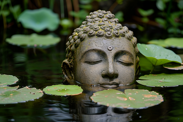 Free ai generated buddha lake illustration
