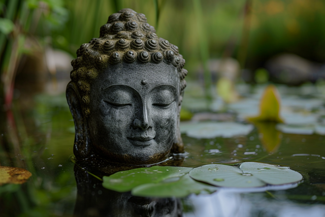 Free ai generated buddha lake illustration