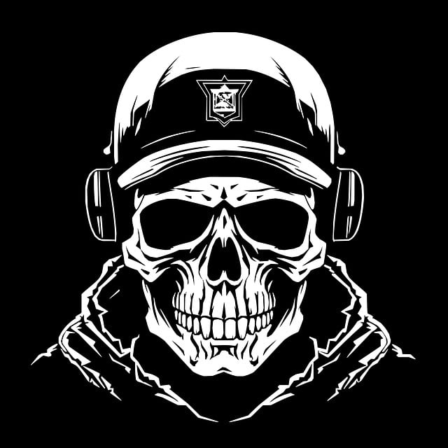 Free ai generated skull soldier vector
