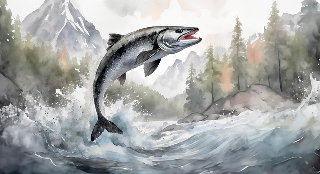 Free ai generated salmon fish illustration
