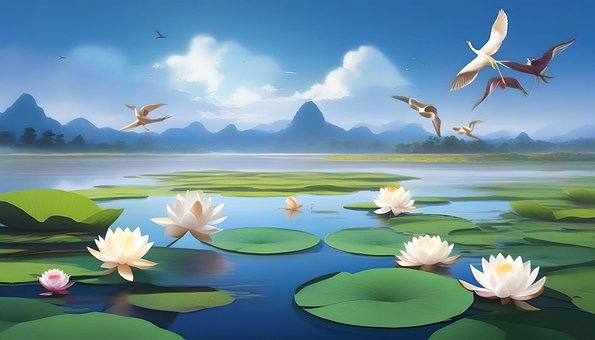 Lotus Blomst, Meditasjon, Dam, Land