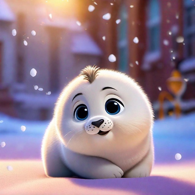 Download free HD stock image of Ai Generated Snow Free ai generated snow seal illustration