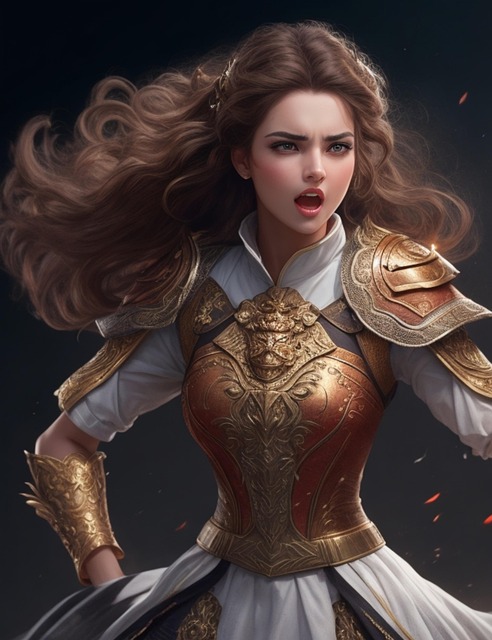 Free ai generated girl god of war illustration