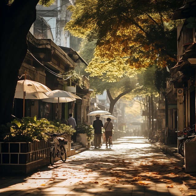 Free ai generated vietnam street illustration