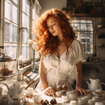Free Woman Kitchen illustration and picture