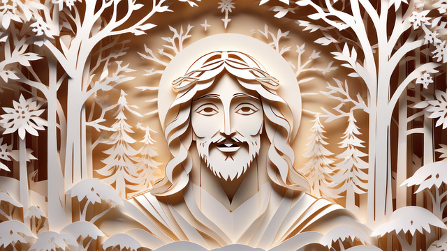 Free paper crafts jesus art illustration