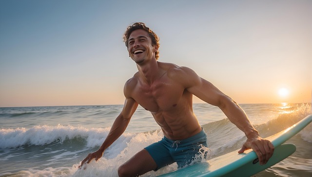 Free ai generated man surfer illustration