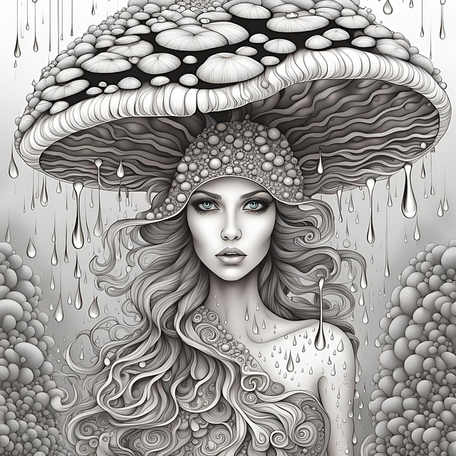 Free mushroom fantasy art illustration