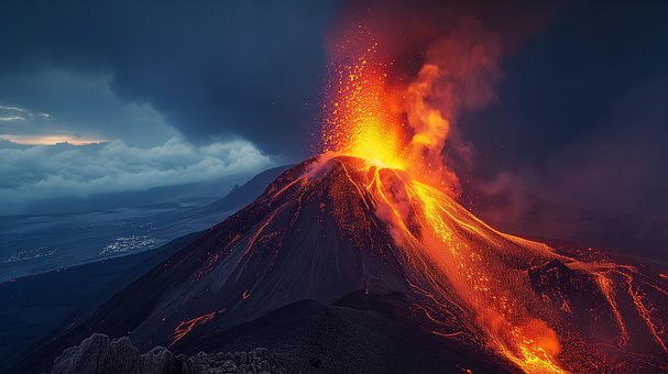 Vulkan, Utbrudd, Lava, Magma, Brann