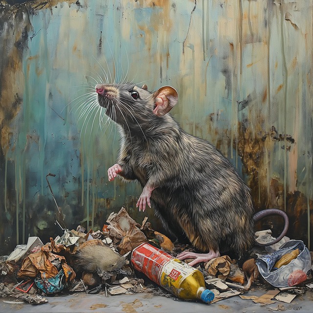 Free ai generated rat trash illustration