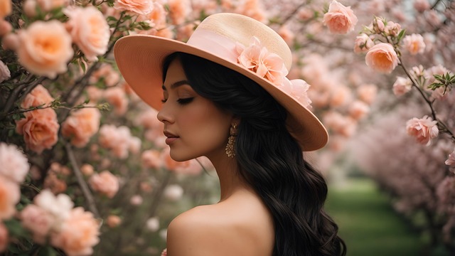 Free ai generated woman roses illustration