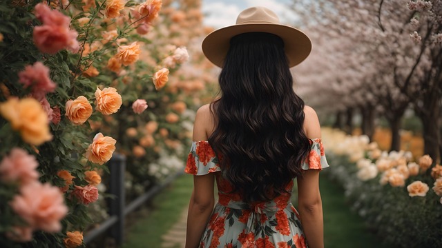 Free ai generated woman roses illustration