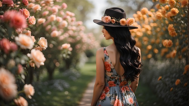 Free ai generated woman roses illustration