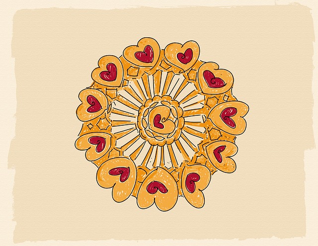Free doily heart tablecloth illustration
