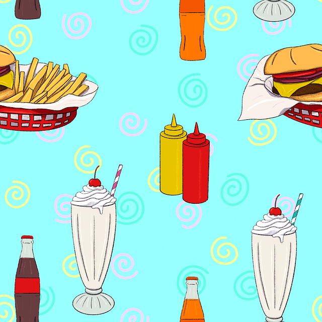 Free diner food fast food shake illustration