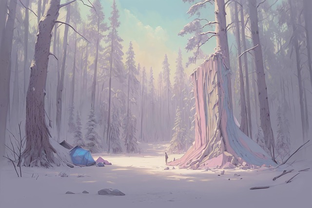 Free ai generated winter forest illustration