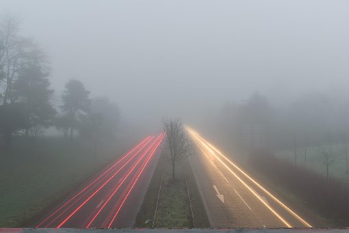 Der Nebel, Morgen, Frostig, Straße