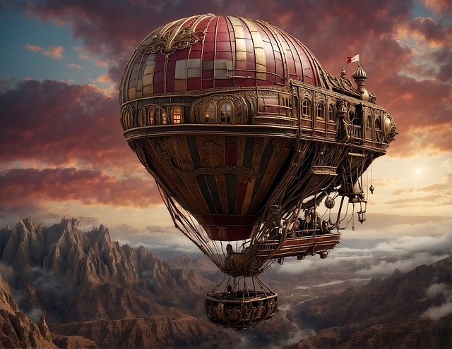 Free ai generated aircraft airship illustration