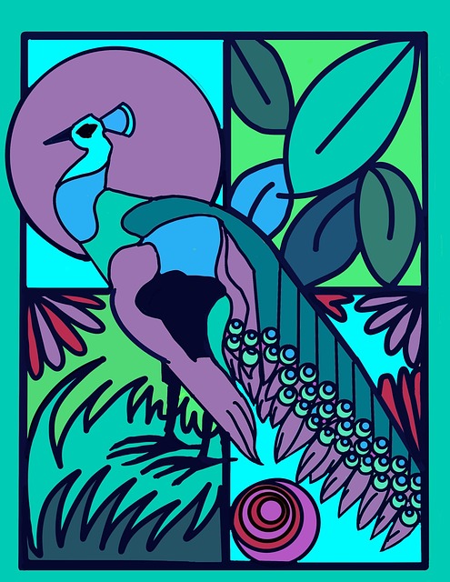 Free Tropical Peacock illustration and picture