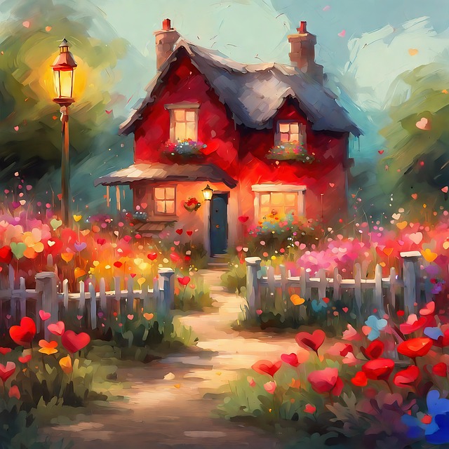 Free ai generated impressionist garden illustration