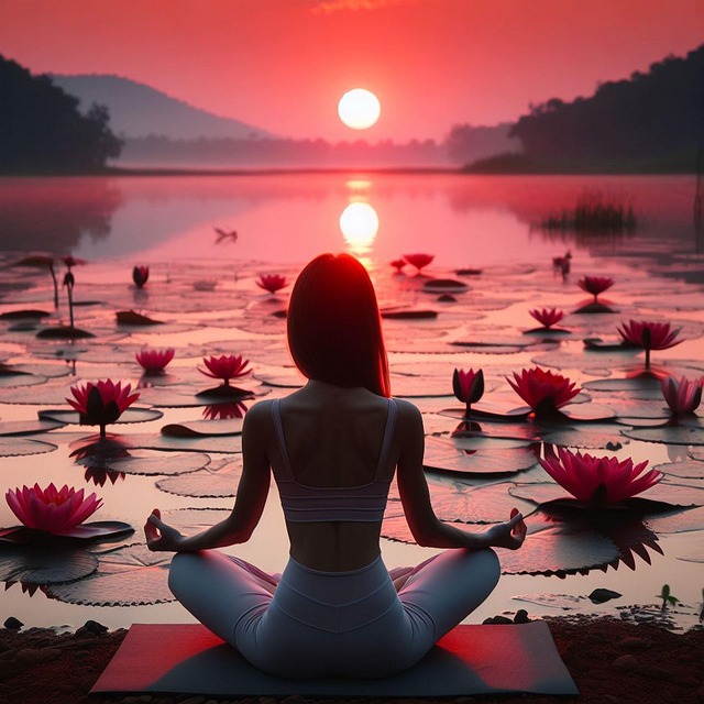 Free ai generated woman meditation illustration