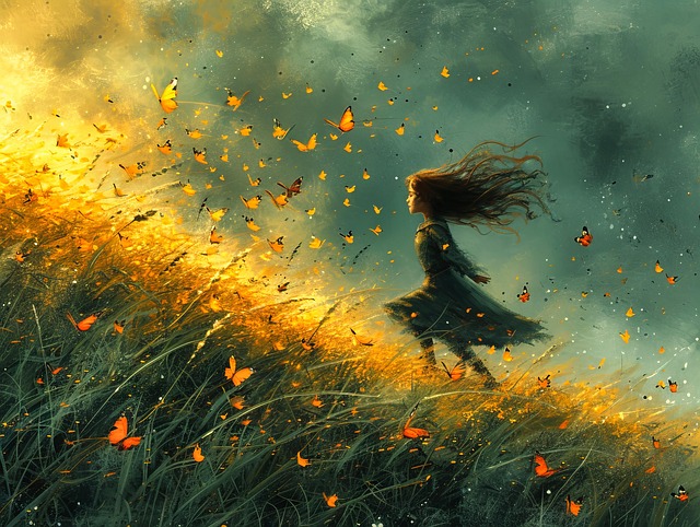 Free ai generated nature girl illustration