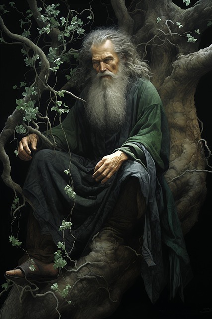 Free ai generated wise old illustration
