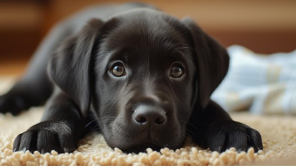 Valp, Labrador, Svart, Husdyr, Søt, Øyne