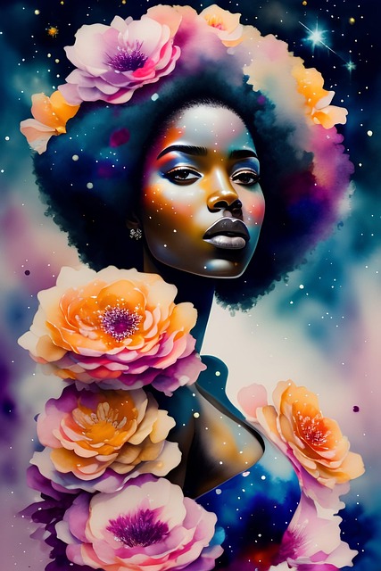 Ai Generado, Mujer, Afro, Belleza
