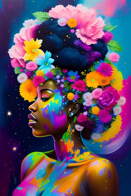 Ai Generado, Mujer, Afro, Belleza