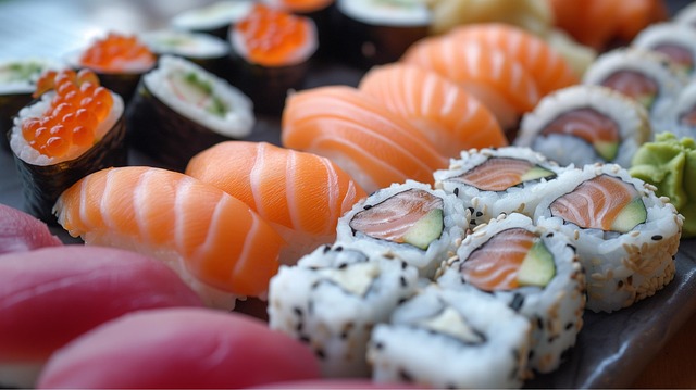 Free sushi seafood maki illustration