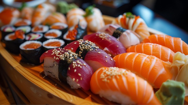 Free sushi seafood maki illustration