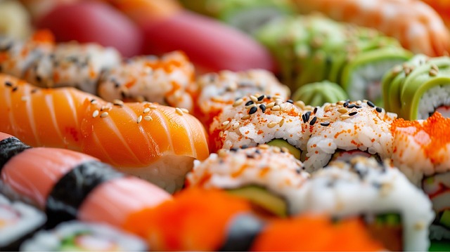 Free sushi seafood maki illustration