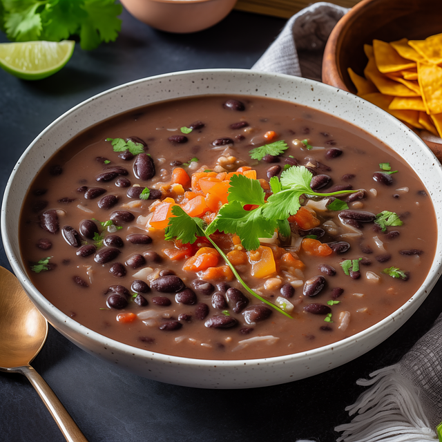 Schwarze Bohnensuppe, Koriander