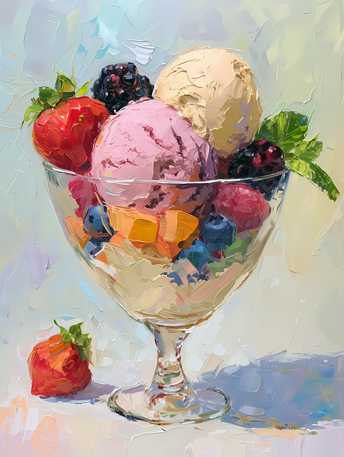 Free ai generated ice cream watercolor illustration