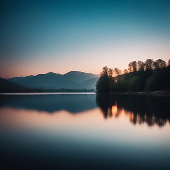 Ai Gerado, Lago, Montanhas, Cenário