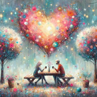 Ai Generiert, Paar, Liebe, Natur, Herz