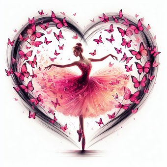 Ai Generiert, Ballerina, Schmetterlinge